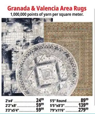 Ocean State Job Lot Granada & Valencia Area Rugs offer