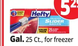 Ocean State Job Lot Hefty Freezer Gallon Slider Bags 25 Count offer