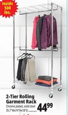 Ocean State Job Lot 2-Tier Rolling Garment Rack offer