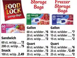 Ocean State Job Lot FOOD LOCK Storage Bags offer