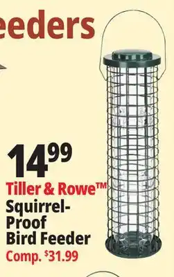 Ocean State Job Lot Tiller & Rowe Squirrel Proof Bird Feeder offer