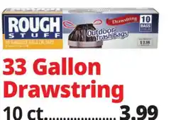 Ocean State Job Lot Rough Stuff 33 Gal Outdoor Trash Bags with Drawstring 10 Count offer
