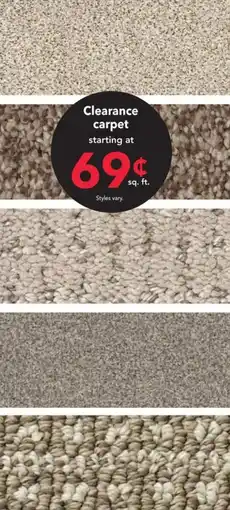 Nebraska Furniture Mart Clearance carpet offer