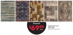 Nebraska Furniture Mart Assorted 5' x 8' area rugs offer
