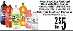 Rancho Markets Pepsi Products Assorted Manzanita Sol, Orange Crush,Starry Lemon Lime offer