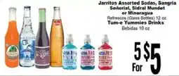 Rancho Markets Jarritos assorted sodas, sangria señorial, sidral mundet or mineragua tum-e yummies drinks offer