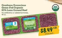 Sprouts Farmers Market Goodness Grazecious Grass-Fed Organic 85% Lean Ground Beef offer
