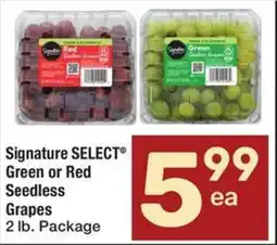 Albertsons Signature SELECT Green or Red Seedless Grapes offer