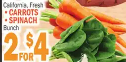 Bravo Supermarkets CARROTS, SPINACH offer