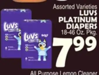 Bravo Supermarkets LUVS PLATINUM DIAPERS offer