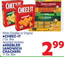 Bravo Supermarkets CHEEZ-IT 7 Oz. Box KEEBLER SANDWICH CRACKERS 11 Oz. Box offer