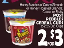 Bravo Supermarkets POST PEBBLES CEREAL CUPS offer