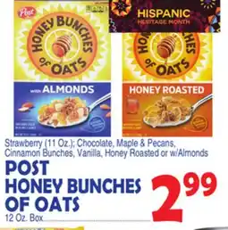 Bravo Supermarkets POST HONEY BUNCHES OF OATS 12 Oz. Box offer