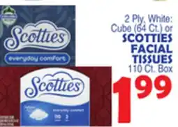 Bravo Supermarkets SCOTTIES FACIAL TISSUES 110 Ct. Box offer