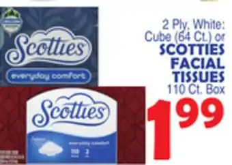 Bravo Supermarkets SCOTTIES FACIAL TISSUES 110 Ct. Box offer