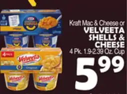 Bravo Supermarkets Kraft Mac & Cheese , VELVEETA SHELLS & CHEESE offer