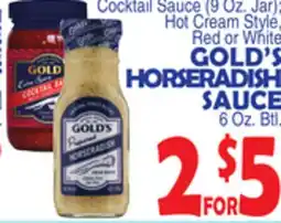 Bravo Supermarkets GOLD'S HORSERADISH SAUCE offer