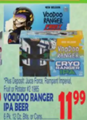 Bravo Supermarkets VOODOO RANGER IPA BEER 6 Pk. 12 Oz. Btls. or Cans offer