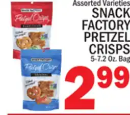 C Town SNACK FACTORY PRETZEL CRISPS offer