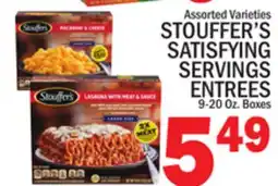 C Town STOUFFER'S SATISFYING SERVINGS ENTREES offer