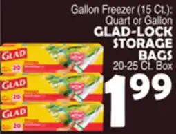 Bravo Supermarkets GLAD-LOCK STORAGE BAGS 20-25 Ct. Box offer