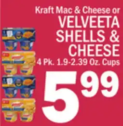 C Town Kraft Mac & Cheese or VELVEETA SHELLS & CHEESE offer