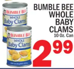 C Town BUMBLE BEE WHOLE BABY CLAMS offer