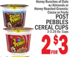C Town POST PEBBLES CEREAL CUPS offer