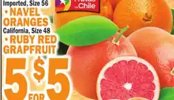 C Town NAVEL ORANGES, RUBY RED GRAPFRUIT offer