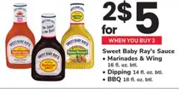 ACME Sweet Baby Ray's Sauce Marinades & Wing 16 fl. oz. btl. Dipping 14 fl. oz. btl. BBQ 18 fl. oz. btl offer