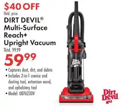 Boscov's DIRT DEVIL Multi-Surface Reach + Upright Vacuum offer