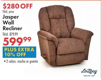 Boscov's Jasper Wall Recliner offer