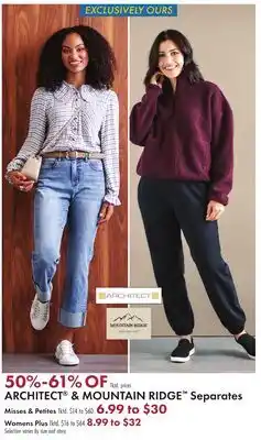 Boscov's ARCHITECT & MOUNTAIN RIDGE Separates & Petites offer