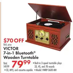 Boscov's VICTOR 7-in-1 Bluetooth Wooden Turntable offer