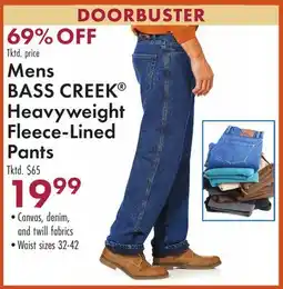 Boscov's Mens BASS CREEK Heavyweight Fleece-Lined Pants offer