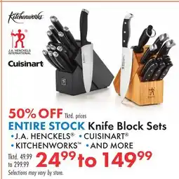 Boscov's ENTIRE STOCK Knife Block Sets offer