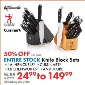 Boscov's ENTIRE STOCK Knife Block Sets offer