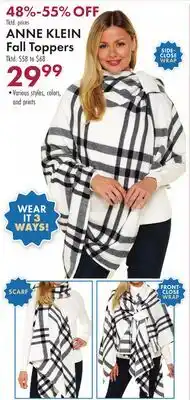 Boscov's ANNE KLEIN Fall Toppers offer