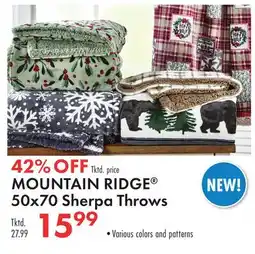 Boscov's MOUNTAIN RIDGE 50x70 Sherpa Throws offer