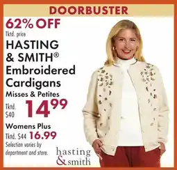 Boscov's HASTING & SMITH Embroidered Cardigans offer
