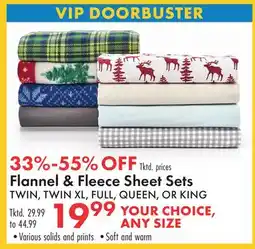 Boscov's Flannel & Fleece Sheet Sets offer