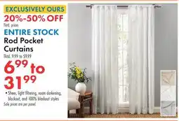 Boscov's ENTIRE STOCK Rod Pocket Curtains offer