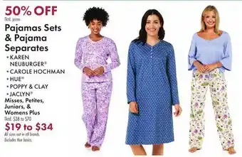 Boscov's Pajamas Sets & Pajama Separates offer