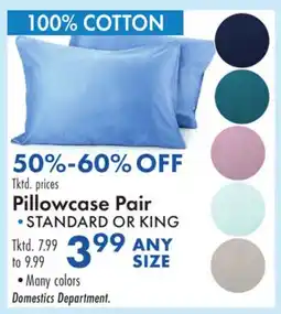 Boscov's Pillowcase Pair offer