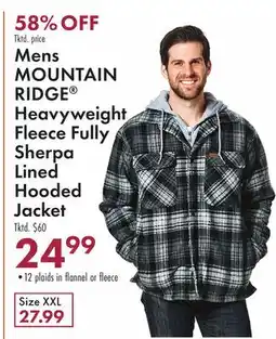 Boscov's Mens MOUNTAIN RIDGE Heavyweight Fleece Fully Sherpa Lined Hooded Jacket offer