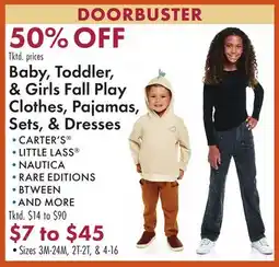 Boscov's Baby, Toddler, & Girls Fall Play Clothes, Pajamas, Sets, & Dresses offer