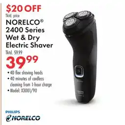 Boscov's NORELCO 2400 Series Wet & Dry Electric Shaver offer