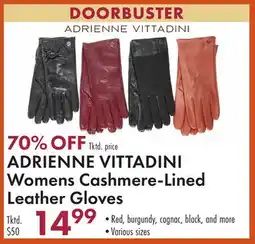 Boscov's ADRIENNE VITTADINI Womens Cashmere-Lined Leather Gloves offer