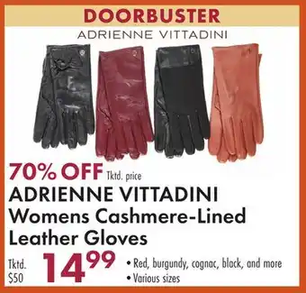 Boscov's ADRIENNE VITTADINI Womens Cashmere-Lined Leather Gloves offer