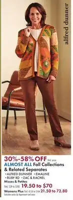 Boscov's ALMOST ALL Fall Collections & Related Separates offer